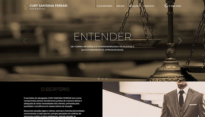 Site Cury Santana Ferrari Advogados